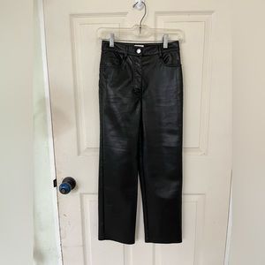 Aritzia Wilfred leather pants size 0 straight leg